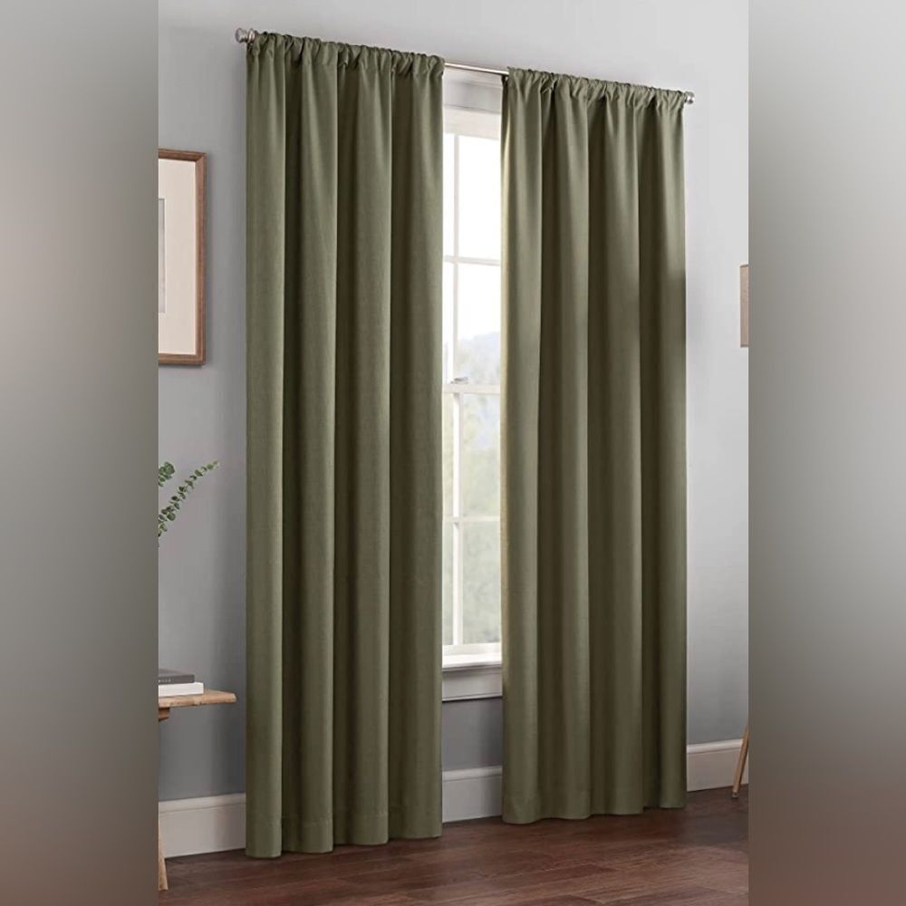 Eclipse Kendall modern blackout thermal olive green panel.  42"X63"